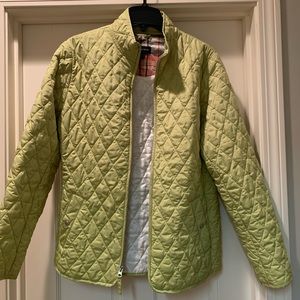 Lime green light weight jacket from Lands’ End